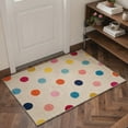 thumbnail image 5 of 2x6 Area Rugs for Hallway Non Slip Low Pile, Machine Washable Lightweight Runner Rug, Print Pattern Floor Mat for Laundry Room, Bedroom, Bathroom, Polka Dot, Cream Ivory, 5 of 5