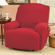 Angle View: Sure Fit Stretch Honeycomb Recliner Slipcover