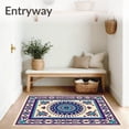 thumbnail image 3 of ODIKA 6'x9' Machine Washable Non-Slip Area Rug, Boho Zen Meditation Peaceful Reading Study Space High Traffic Rug, Blue, 688753, 3 of 7