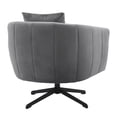 thumbnail image 5 of Ktaxon 360° Swivel Accent Armchair Velvet Upholstered Club Chair, Pumpkin Shape Sofa Corner Barrel Chair Gray (Metal Feet), 5 of 9