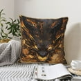 thumbnail image 4 of KLL Cool Black Gold Dragon Decorative Throw Pillow Covers Velvet Soft for Couch Sofa Bedroom Living Room Outdoor (No pillow core)- 16"x16", 4 of 5