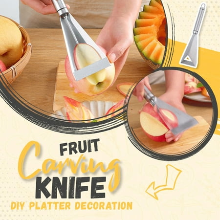 

Fruit Carving Knife Stainless Steel Antislip Channel Knife Tool V Shape Fruit Carving Tool Kitchen Accessories Food DIY Carving Mold Tool for Home Kitchen Julienne Peeler