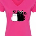 thumbnail image 4 of Inktastic Valentines Day Cat Couple Women's V-Neck T-Shirt, 4 of 5