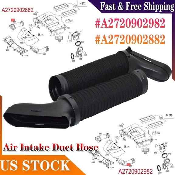 1 Pair Engine Air Cleaner Intake Duct Hose for Mercedes-Benz 2010-2012 GLK350