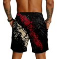 thumbnail image 5 of OIOLOYJM Swim Trunks for Men Hawaiian Quick Dry Tropical Drawstring Elastic Waist Vacation Beach Shorts Summer Mesh Lightweight Sports Short Pants with Pockets Black XL, 5 of 5