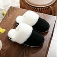 thumbnail image 2 of Leozcaa Home Slippers for Women Indoor Outdoor Fuzzy House Shoes Knit Memory Foam Anti-Skid Sole, 2 of 8