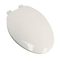 Jones Stephens C101100 White Standard Plastic Toilet Seat, Closed Front with Cover - Elongated