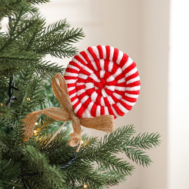 Rama de caramelos de espuma para el árbol de Navidad | Poliéster Rojo Verde | 7,87x3,74 pulgadas Selección floral navideña | Decoración festiva y caprichosa para arreglos, exhibiciones de fiestas