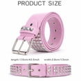 thumbnail image 2 of MGEZCOO Studded Belts Punk Rock Studded Belts with Bright Pyramid Rivets for Men and Women, 2 of 5
