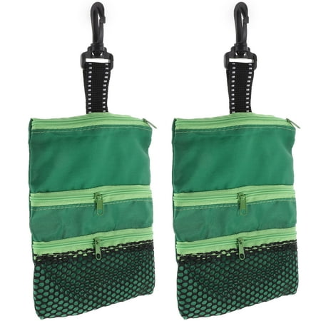 HEMOTON 2 Pcs Golf Tee Holder Ball Nail Bag Green Storage Portable Pouch