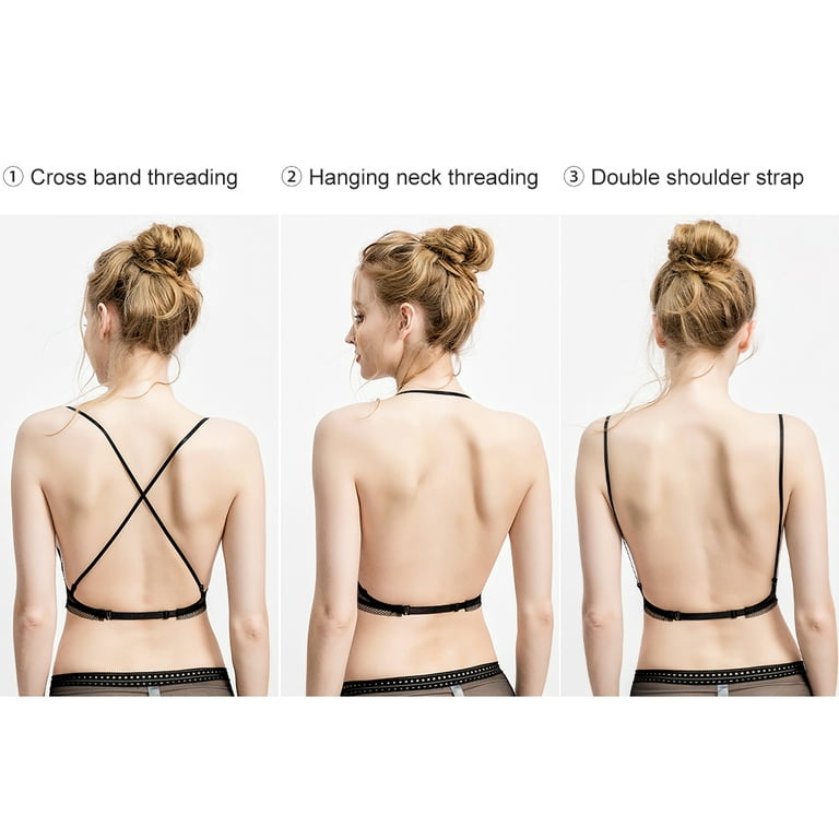 Spdoo Women Low Back Bra Ladies Strapless Wireless Lace U-Back