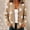 Khaki, variant on Women's Star Print Knit Cardigan Long Sleeve Crew Neck Button Front Loose Casual Sweater, S