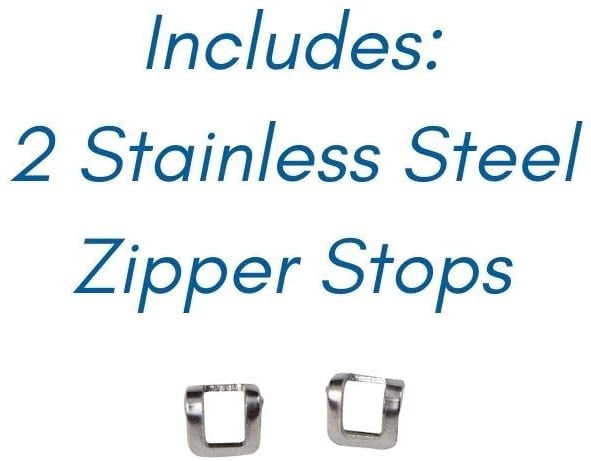 EZ-Xtend Lenzip #8 Separating Zipper - Includes 2 Stops (White, 96) 