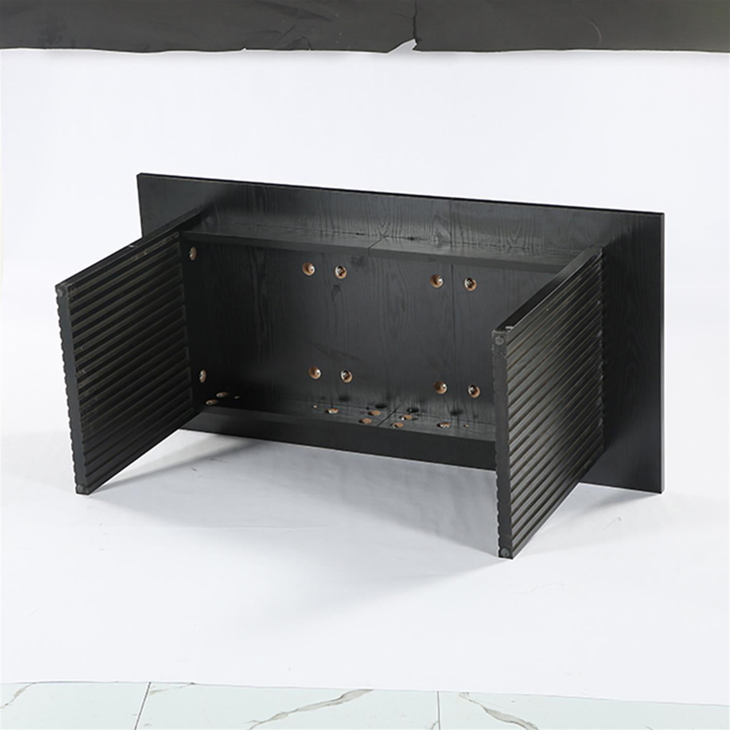 Demi Bonn 63" Modern Conference Table, Wood Meeting Room Table, Home Office Desk Writing Table for Living Room, Bedroom, Black