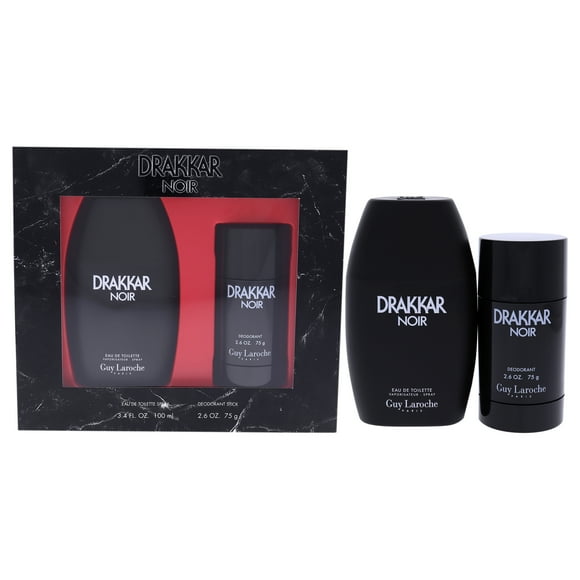 Drakkar Noir de Guy Laroche para hombres: set de regalo de 2 piezas: EDT de 3,4 oz y desodorante en barra de 2,5 oz