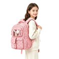 thumbnail image 2 of Heart Dot Print Polyester Backpack , Large Capacity Lightweight Casual Daypack with Breathable Padded Shoulder Straps, Multi-Pocket Storage Bag for Daily Commuting & Travel, 2 of 9
