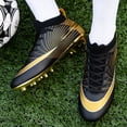 thumbnail image 3 of Men's Soccer Cleats High-Top Unisex Football Boots with Golden Soled Spikes for Outdoor and Indoor Training and Athletic Performance, 3 of 6
