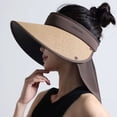 thumbnail image 6 of SAWOBUUN Women Wide Brim Sun Visor UV Protection Beach Sun Hat Adjustable Summer Cap with Neck Flap, 6 of 6