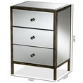 thumbnail image 7 of Bowery Hill 3 Drawer Mirrored Nightstand Table in Bronze, 7 of 7