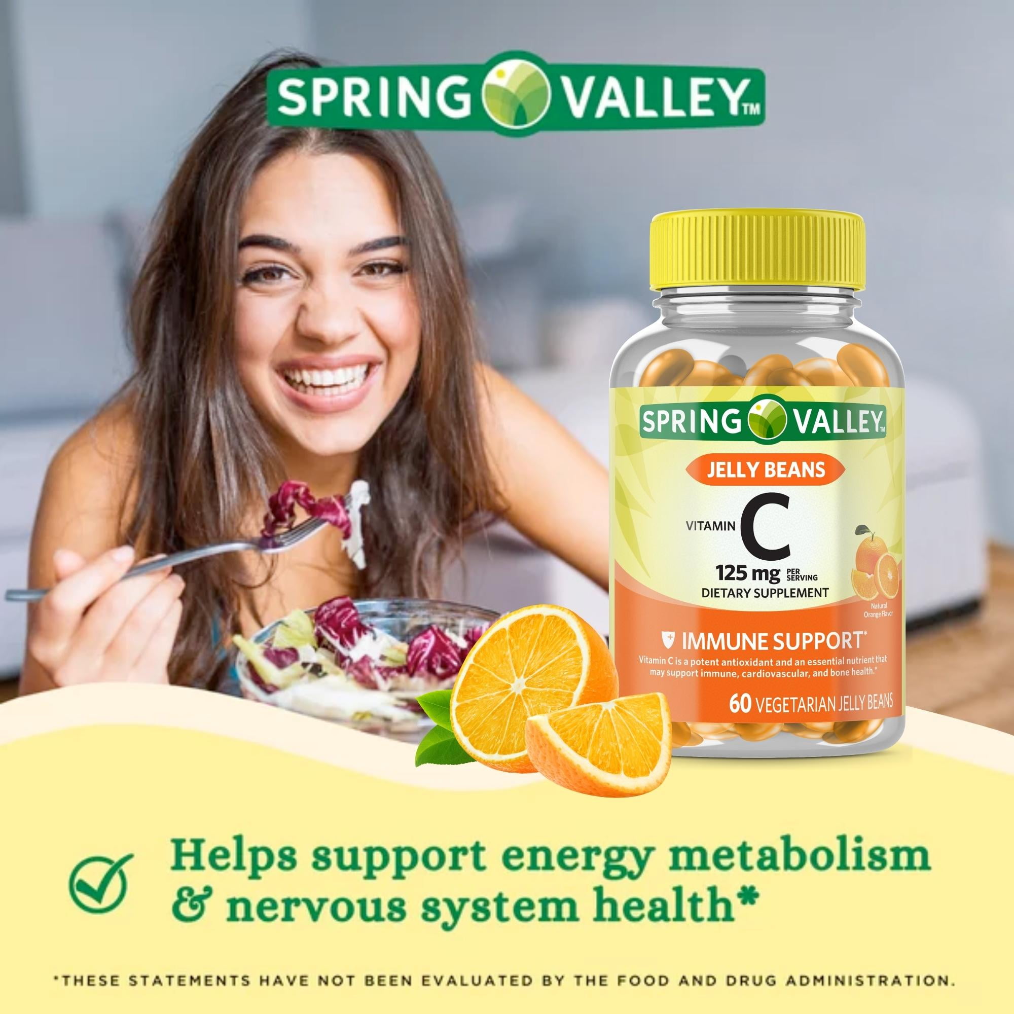 Spring Valley Vitamin C Jelly Beans, 60ct, 125mg, Vegetarian Jelly Beans