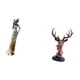 thumbnail image 5 of Figura de mujer africana, estatua tribal africana de una dama, adorno con cabeza de ciervo, estatua de animal de resina, artesanía hecha a mano, ideal, 5 of 8