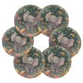 thumbnail image 2 of 6 Pcs Drink Coasters with Holder 3.94in Woven Coasters for Drinks Cute Elephant Coaster Set for Protection Table, 2 of 7