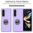thumbnail image 6 of Decase For Samsung Galaxy Z Fold 2,Impact Resistant Bumper Multi-Angle Degree Rotating with Magnetic Metal Ring Holder Drop Protective Rugged Phone Case Cover,purple, 6 of 8