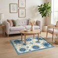 thumbnail image 3 of ODIKA 4'x6' Ultra-Soft Area Rug, Navy Blue Nautical Octopus Design Intricate Marine Motifs with Compass Details Washable, Bare feet friendly, Silk-Touch for Bedroom Home office, 3 of 7