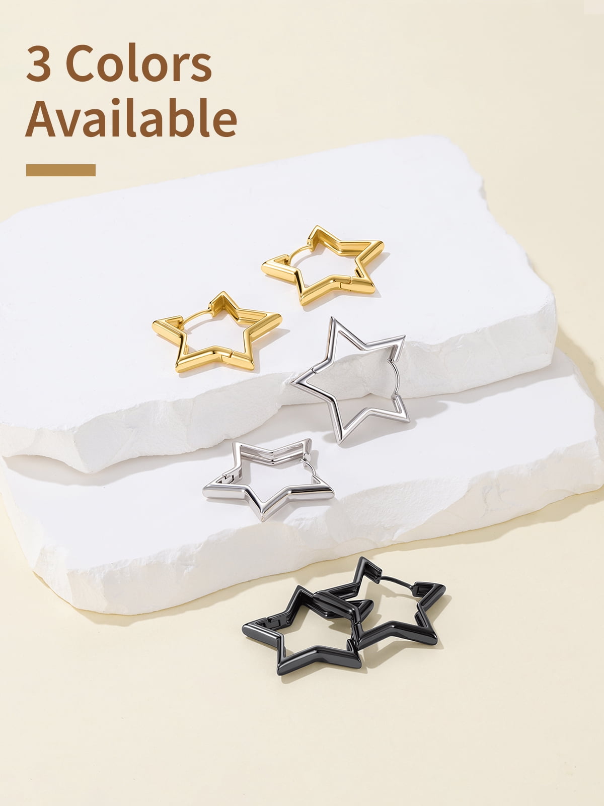 FindChic Star Earrings for Women, Silver Huggie Hoops Small Hoop Earrings Birthday Graduation Mothers Day Jewelry Gifts Her Mom Adults Ideas, 30mm