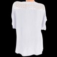 thumbnail image 3 of SHITINN Women Lace Hollow Lace V-Neck Embroidered Short-Sleeved Bat Shirt Top Women's Short Sleeve Tops Womens Summer Blouses Womens Shirt, 3 of 3