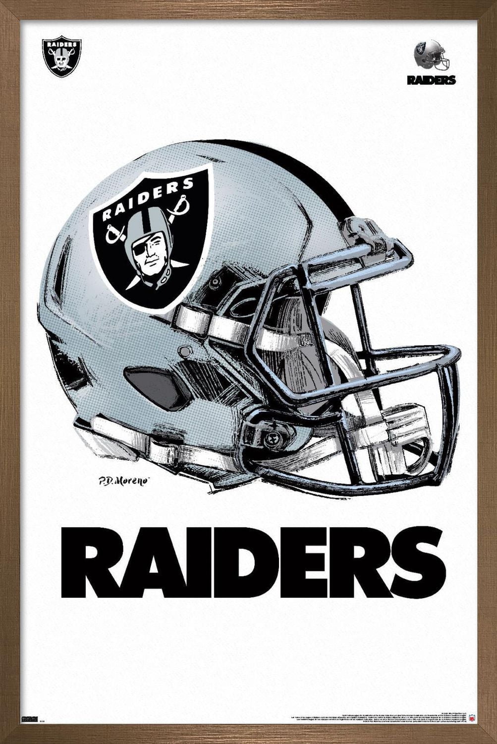 NFL Las Vegas Raiders - Drip Helmet 20 Wall Poster, 22.375" x 34" Framed