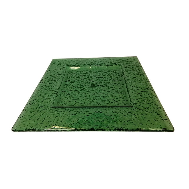 JUEGO 2 PLATOS CUADRADO 20CM VIDRIO VERDE PRINZ PRINZ