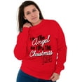 thumbnail image 3 of I'm The Angel On Top Christmas Tree Women Crewneck Sweatshirt Brisco Brands X, 3 of 6