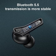 Bluetooth Headphones True Wireless Earbuds 60H Playback LED Power Display Earphones with Wireless Charging Case IPX5 Waterproof in-Ear Earbuds with Mic