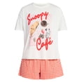 thumbnail image 5 of Snoopy Women's and Women's Plus Peanuts Sleep Tee and Shorts Pajama Set from Grayson Social, 2-Piece, Sizes XS-3X, 5 of 5