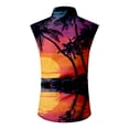 thumbnail image 4 of LWavelet Men's Sleeveless Hawaiian Shirt, Tropical Paradise Print Button Down, Lightweight Breathable for Luau & Beach Vacation Vermilion 3XL, 4 of 5