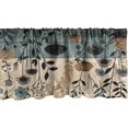 thumbnail image 5 of Floral Art Window Valance, Leaves and Flowers Dandelion on Rustic Farmhouse Back Pastel Tone, Curtain Valance for Kitchen Bedroom Decor with Rod Pocket, 54" X 18", Dark Cadet Blue Beige Tan, 5 of 6