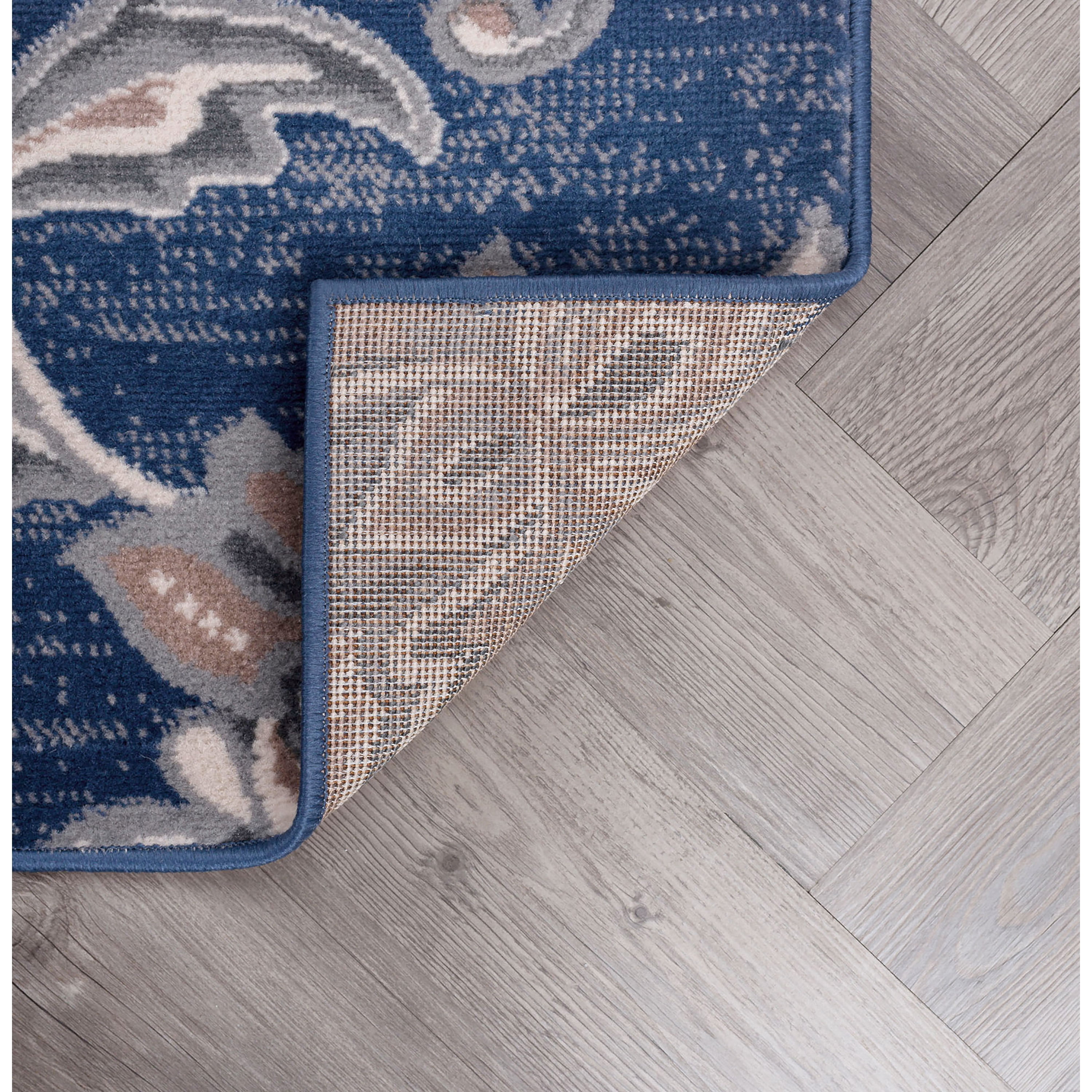 Madison Transitional 9' x 12' Navy and Cream Polypropylene Indoor Area Rug