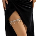 thumbnail image 1 of Chaîne de Cuisse à Franges Sexy avec Strass, Chaîne de Cuisse Simple Réglable Élastique pour Femmes (Rhinestone), 1 of 5