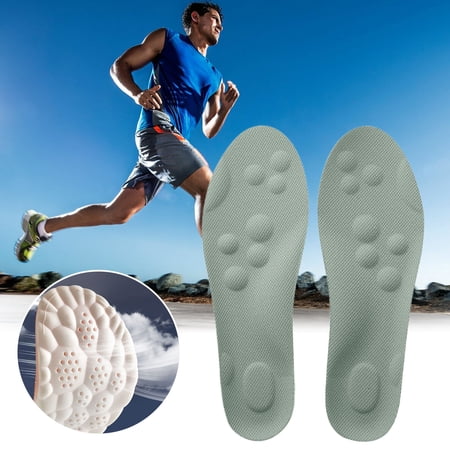 Super Soft Insoles for Men - Thickened Massage Gel Inserts Shock Absorbing & Sweat Absorbing All-Day Comfort for Standing Sports Work - 1 Pair