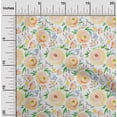 thumbnail image 1 of oneOone Cotton Jersey Yellow Fabric Leaves & Flowers Floral Sewing Material Print Fabric By The Yard 58 Inch Wide, 1 of 4