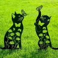 thumbnail image 3 of Estaca de metal para jardín de Halloween, diseño de Sasquatch negro, gato, perro, letrero para patio, estatua de silueta para exteriores, 3 of 8