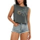 thumbnail image 1 of ATHLECHIC Camiseta sin mangas básica de cuello redondo para mujeres, color gris oscuro, 1 of 1