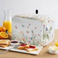 thumbnail image 2 of Toaster Cover 2 Slice, Spring Floral Dustproof Bakeware Oven Protector with Top Hook, Butterfly Summer Botanical Watercolor Waterproof Small Kitchen Appliance Toasters Dust Cover, 11"x6"x8", 2 of 9