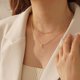 thumbnail image 3 of Collar Yoosteel con inicial en capas, letra M, chapado en oro de 14 quilates, 3 of 7