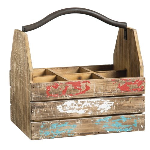 Evergreen Enterprises Inc Vintage Milk Crate 6 Bottle Wine Rack