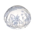 thumbnail image 1 of YFYANG Women's Double Waterproof Shower Cap, Vintage Insect Graffiti Reusable Hair Cap for All Hair Styles and Head Sizes, 1 of 9