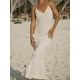 thumbnail image 4 of Vestido de flores con cordones para mujer, traje Sexy con escote en V, Espalda descubierta, sin mangas, abertura lateral, primavera y verano, 2024, 4 of 5