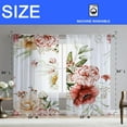thumbnail image 5 of Floral Sheer Curtains for Living Room 84 inch Length 2 Panels Set Elegant Red Pink Flower Printed Window Curtain Chiffon Drapes for Bedroom, 5 of 6
