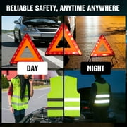 Car Emergency Roadside Kit, Safety Triangle Warning Kit 5 Packs with Foldable Reflective Road Triangles, Safety Vest and Gloves for Roadside Emergency